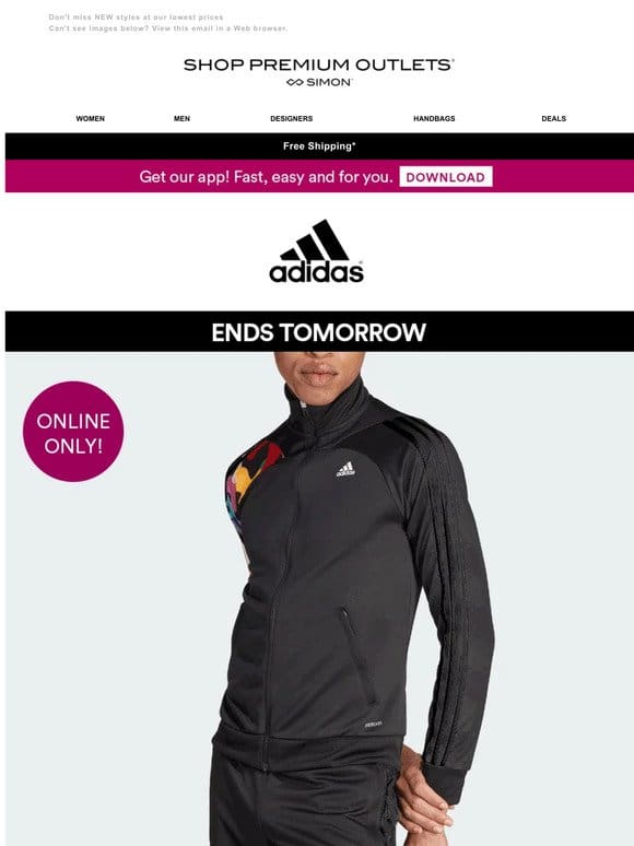 Extra 40% off adidas ENDS TOMORROW