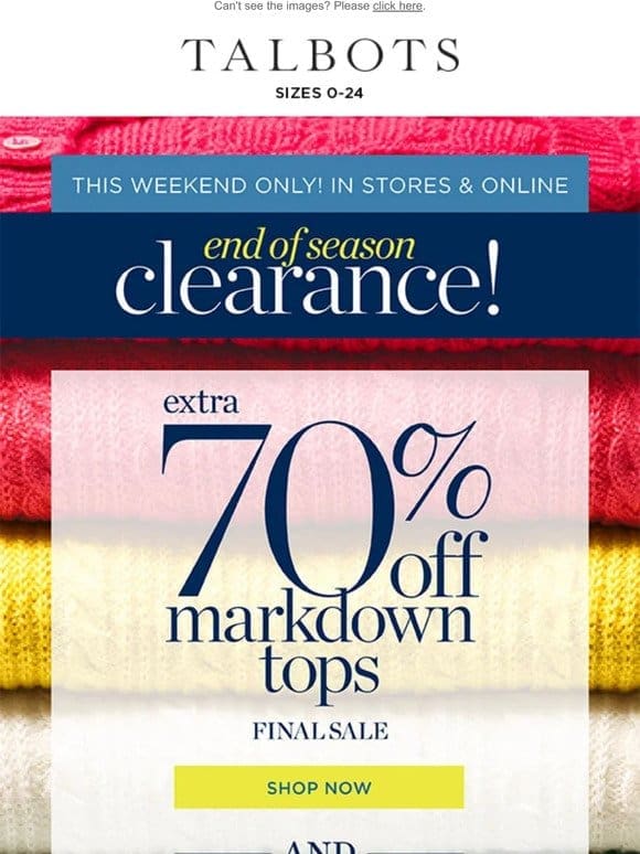 Extra 70% off sale