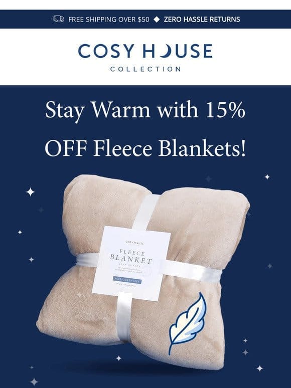 FLASH SALE   Save 15% on Fleece Blankets today!