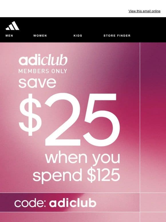 Final hours: $25 off for adiClub members