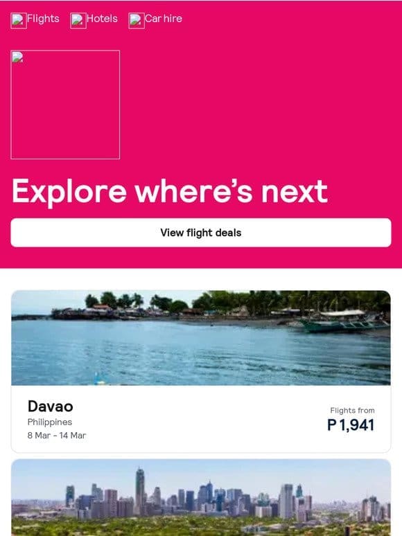 Flight deals from Mactan-Cebu International Airport – from P 1，941