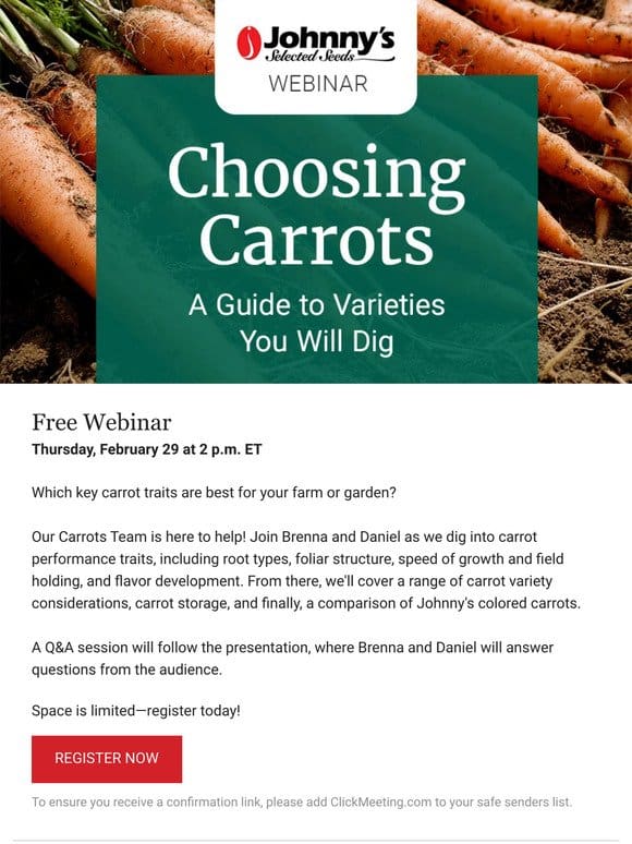 Free Webinar: Choosing Carrot Varieties