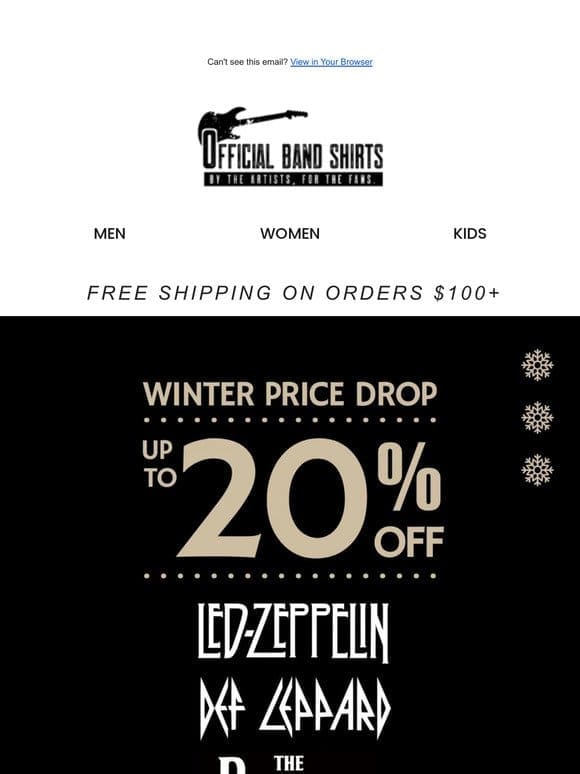 Fresh discounts. This year’s band merch.