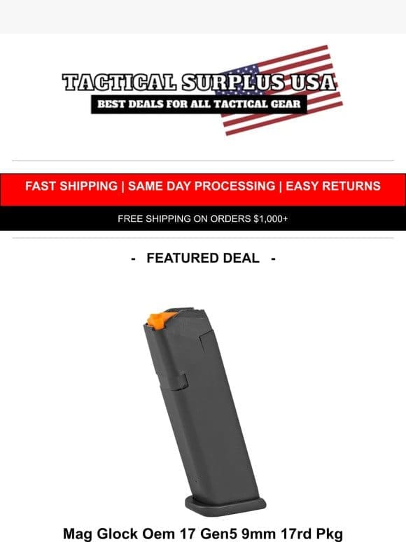 GLOCK Magazines & Parts On SALE