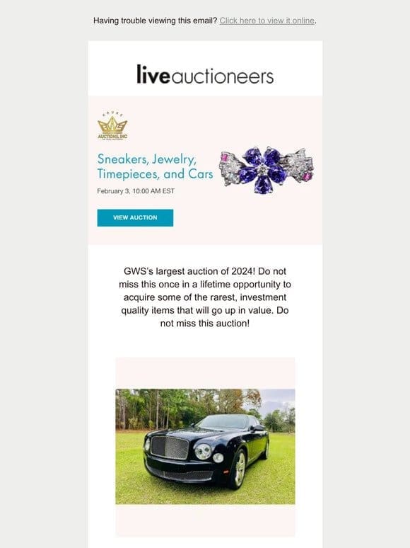 GWS Auctions | Sneakers， Jewelry， Timepieces， and Cars