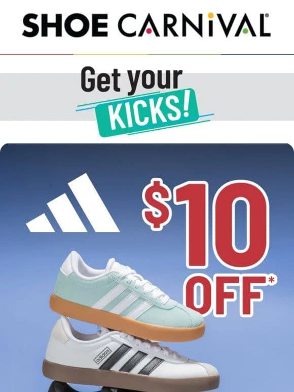 Game on! Get $10 off trending adidas now