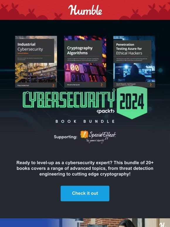 Get 20+ books on cybersecurity across a wide range of cutting edge topics
