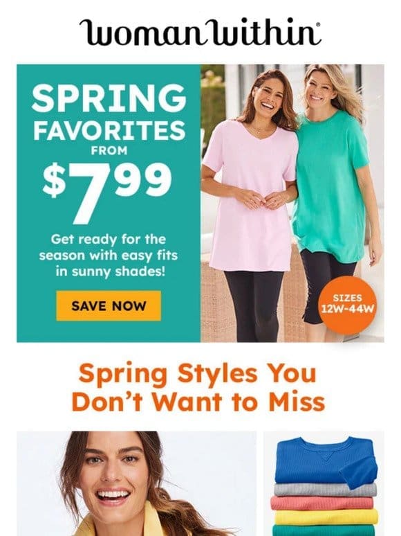 Get Spring Ready With These From $7.99 Styles!