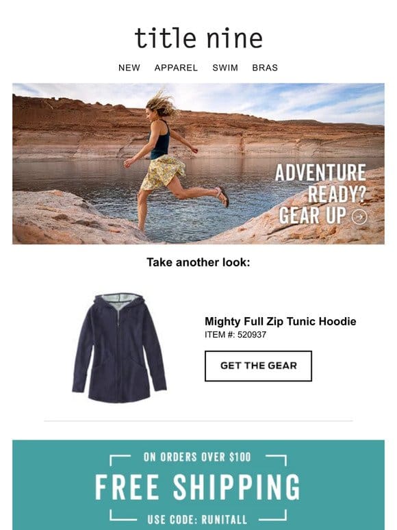 Get that Mighty Full Zip Tunic Hoodie then get outside!