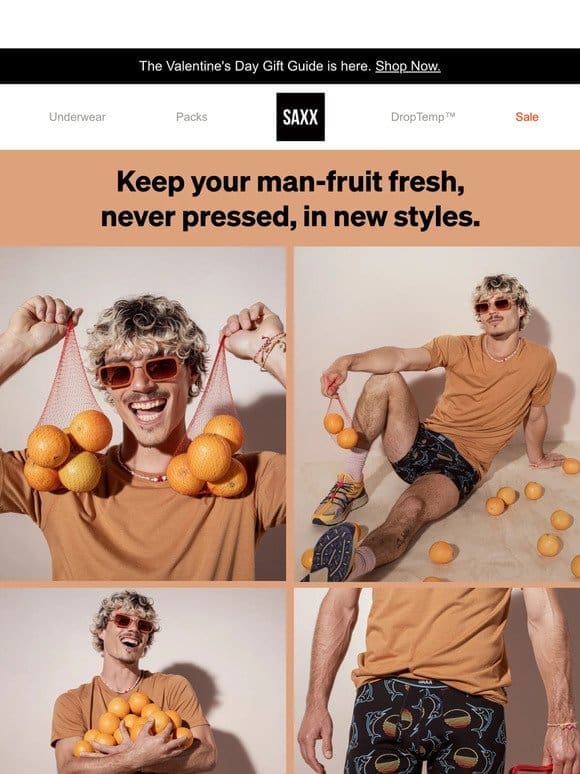 Get your man-fruit in zesty-new styles