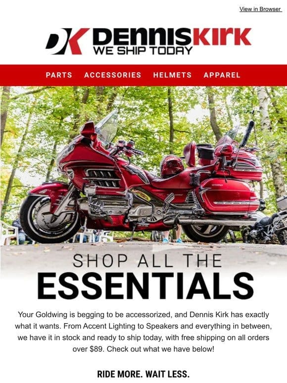 Give your Goldwing what it wants – Accessories and more at Dennis Kirk!