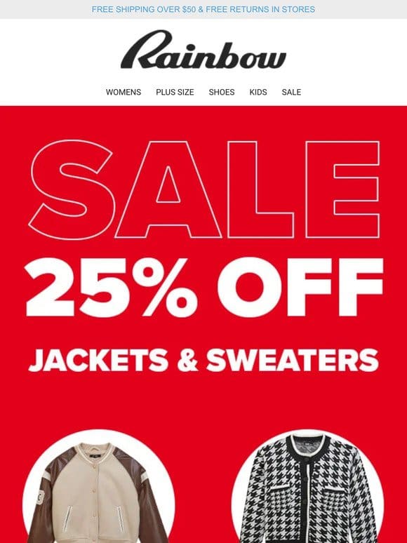 Go beyond practical   Trendy Jackets & Sweaters Now 25% OFF