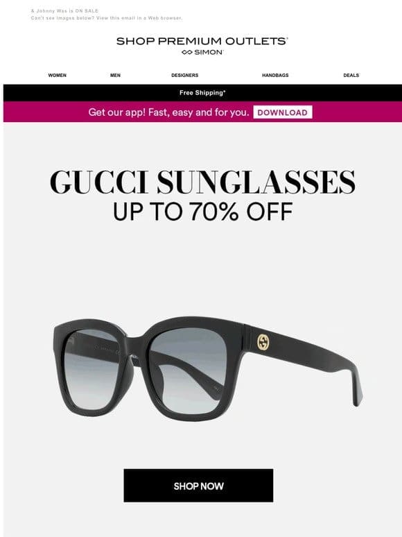 Gucci Sunglasses: Up to 70% Off