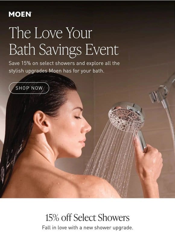 HAPPENING NOW: 15% Off Select Showers