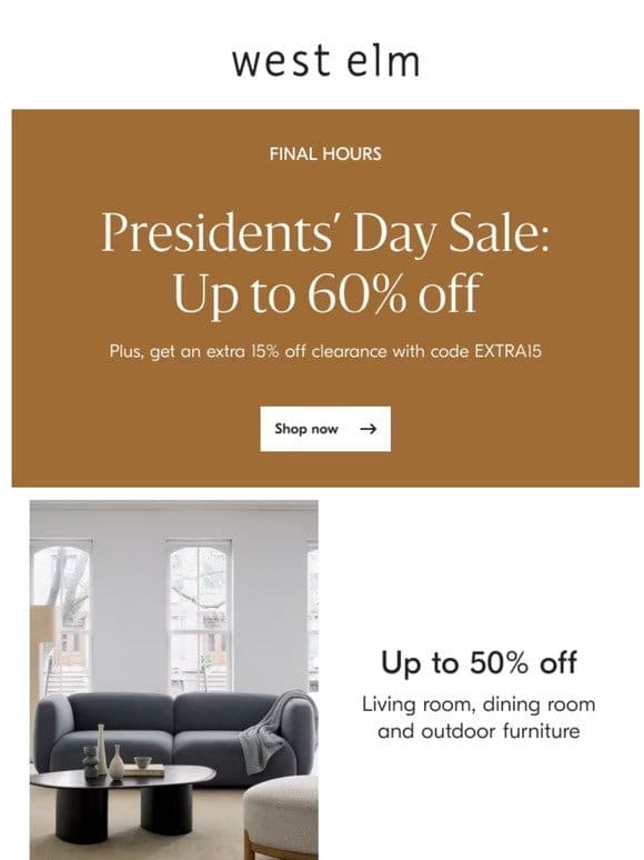 HURRY! Our Presidents’ Day Sale ENDS TONIGHT!