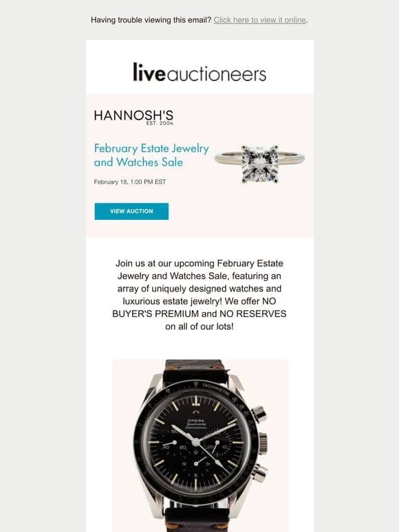 Hannosh’s | February Estate Jewelry and Watches Sale