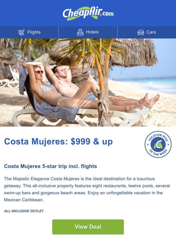 Have You Been to Costa Mujeres? $999+ 4 Nights w/Flights & more great destinations