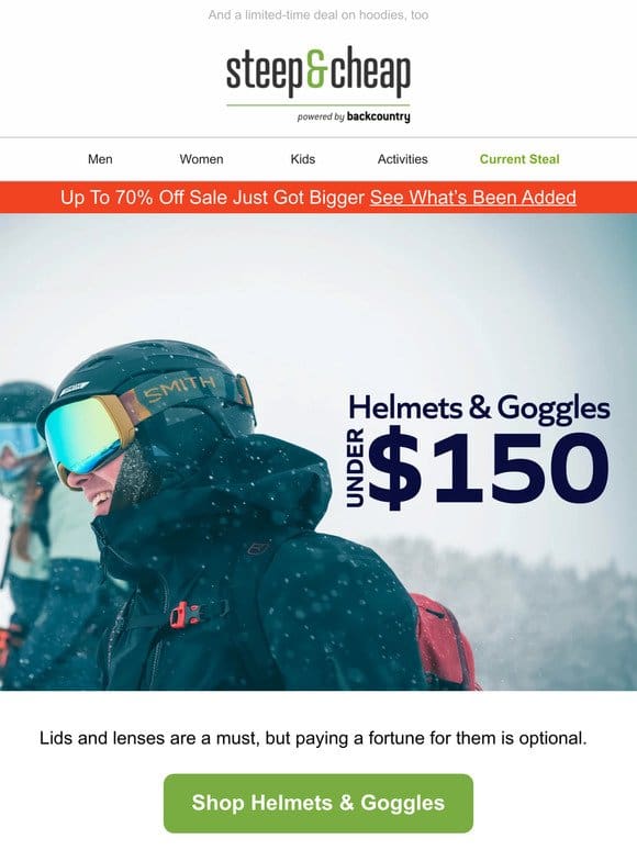 Helmets ✅ Goggles ✅ Under $150 ✅