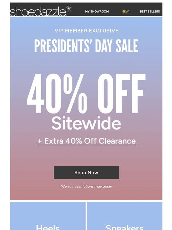 Hey VIP: Congrats， you get 40% off