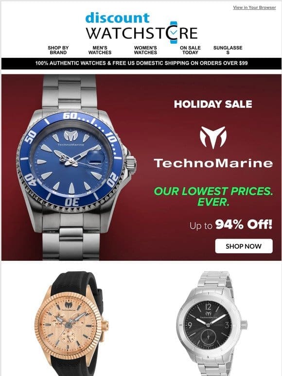 Holiday Deals on TechnoMarine