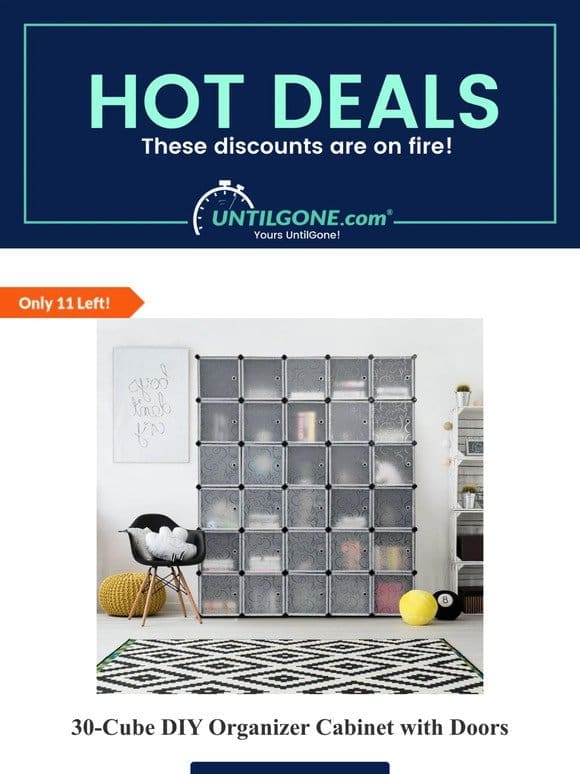 Hot Deals – 64% OFF 30-Cube DIY Organizer Cabinet with Doors