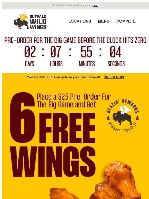 How to score 6 FREE wings: