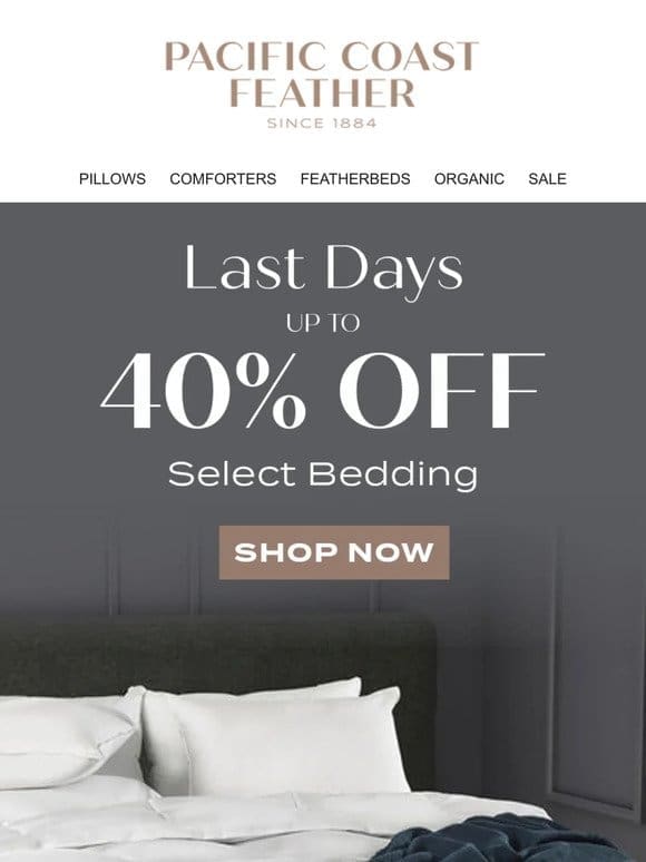 Hurry! 40% OFF White Sale Ends Tomorrow!