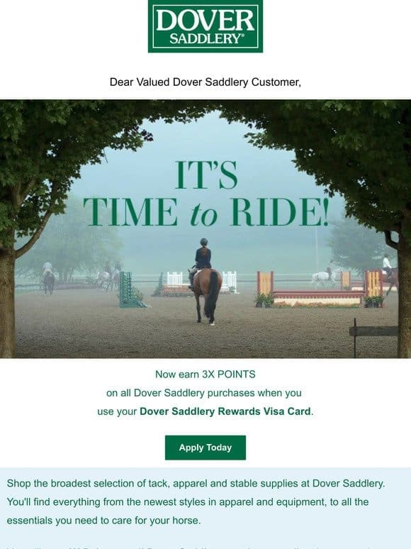 It’s Time to Ride With the Dover Saddlery Rewards Visa Card