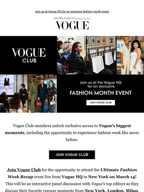 Join us at Vogue HQ