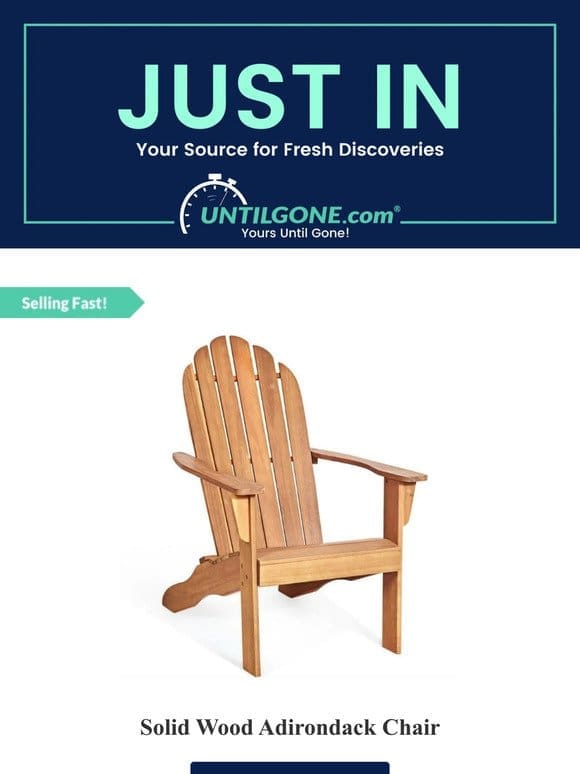 Just In – 63% OFF Solid Wood Adirondack Chair