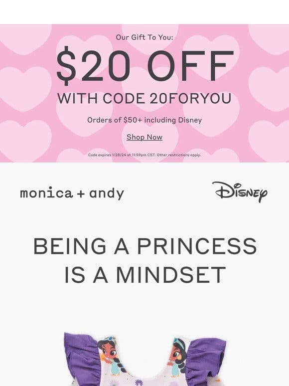 Just for You: $20 to use sitewide including Disney