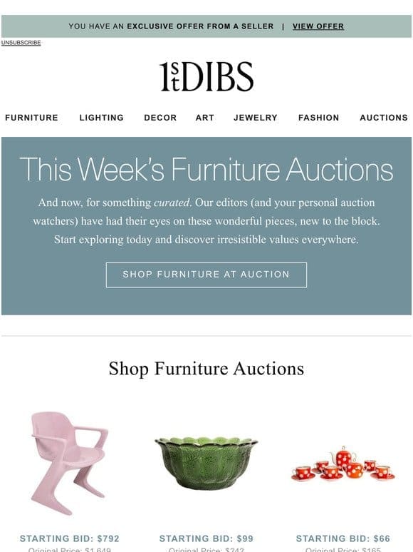 Just in: Our editors’ furniture auction must-haves