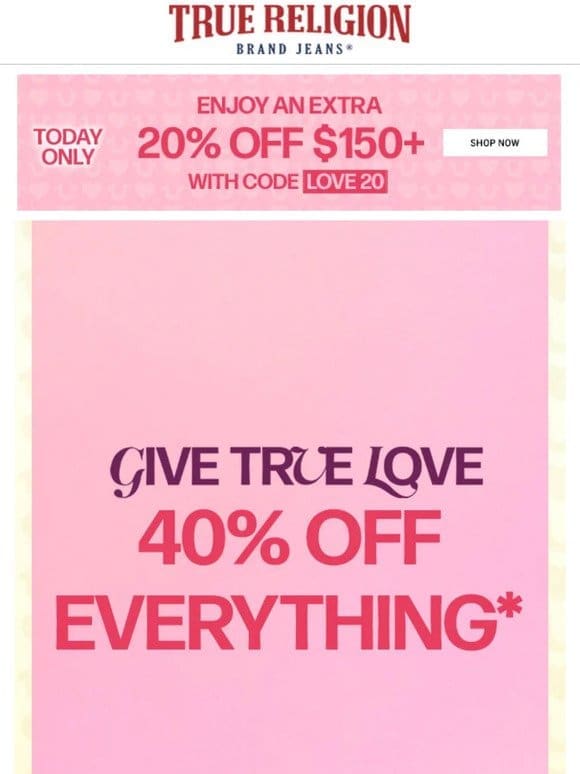 LAST CALL: 60% OFF FOR VDAY