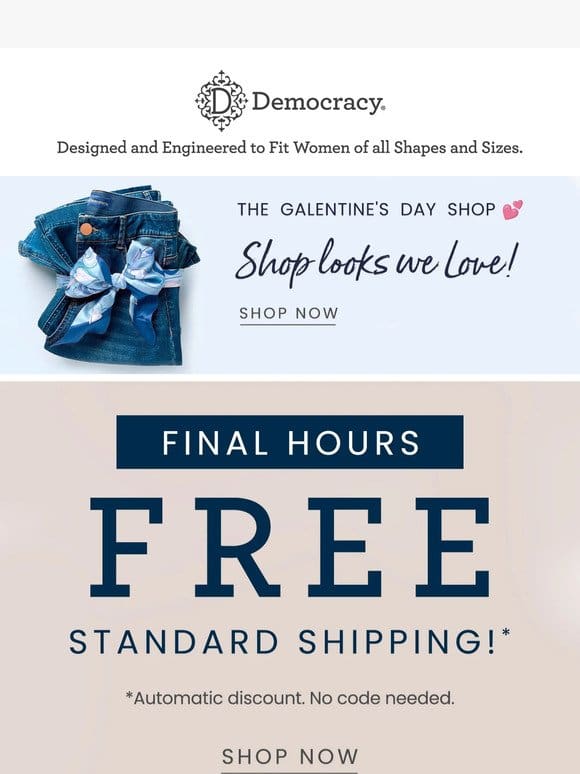 LAST CALL FOR FREE SHIPPING ⏰