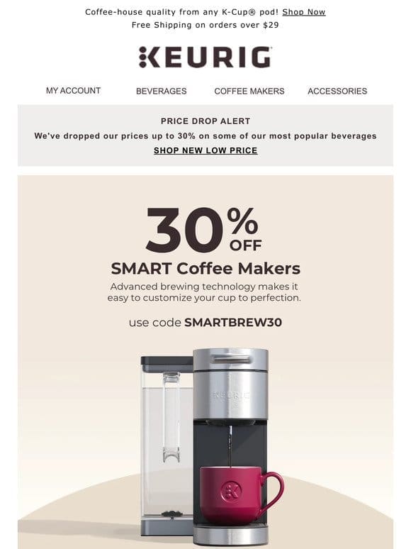 LIMITED TIME! Take 30% off a new SMART coffee maker