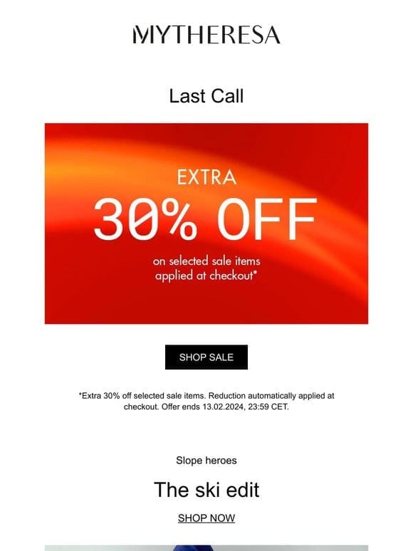 Last Call just got better: Extra 30% off selected men’s sale items