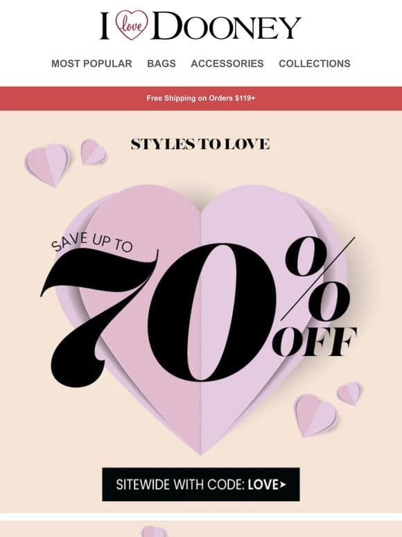 Last Chance! Up to 70% Off On Styles To Love Ends Tonight!