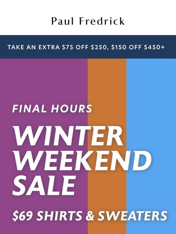 Last call for $69 shirts & sweaters (plus more)