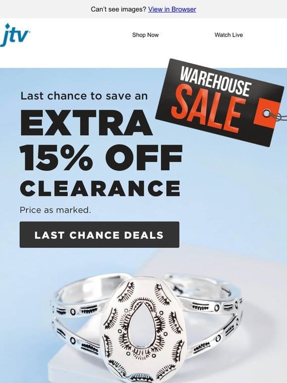 Last chance to save an extra 15%!