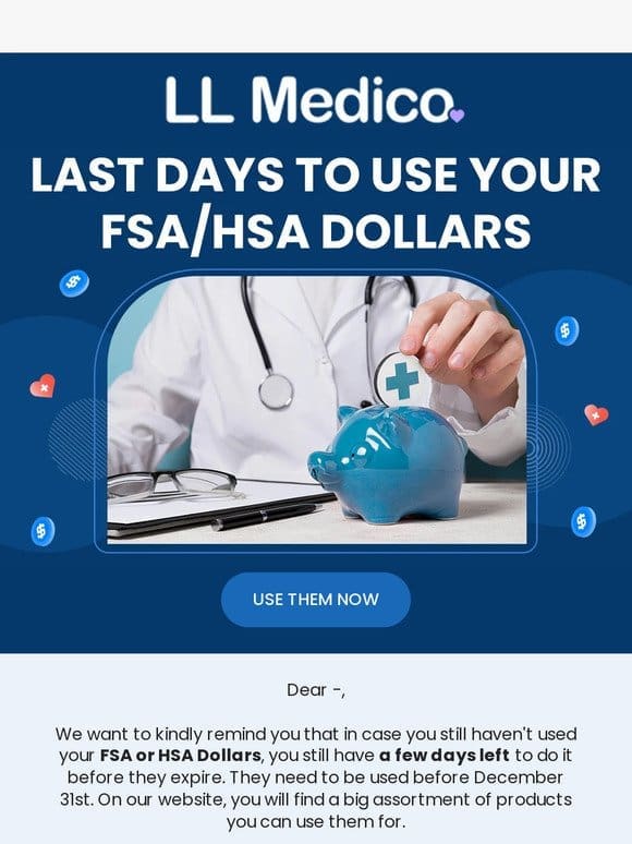 Last days to use your FSA/HSA dollars