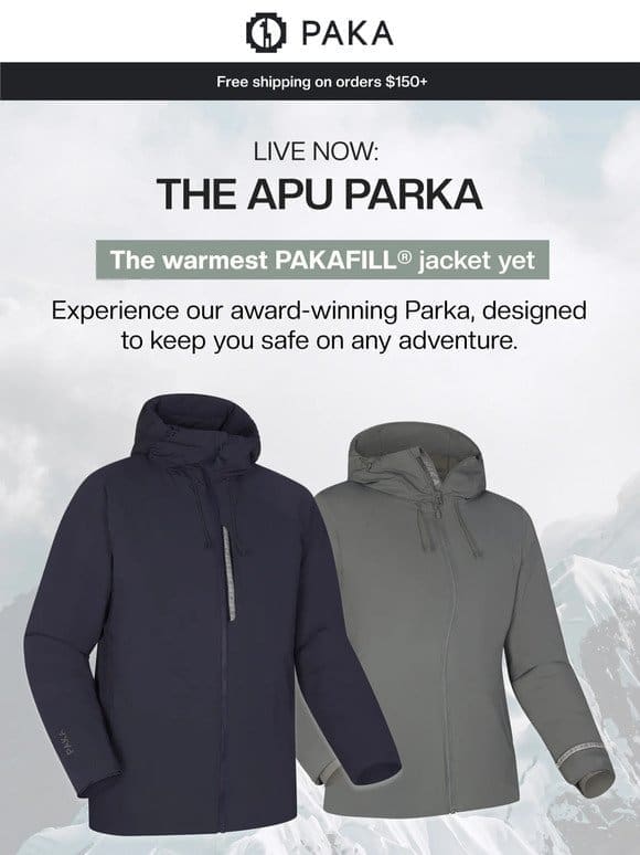 Live Now: The Award-Winning Apu Parka