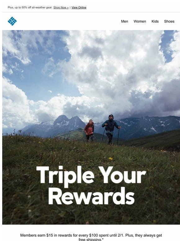 Members get 3X rewards on EVERYTHING!