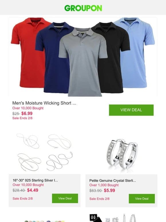 Men’s Moisture Wicking Short Sleeve Tagless Polo Shirt (Sizes， S-3XL) and More