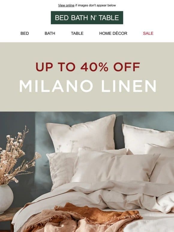 Milano Linen， so hot right now!   Up To 40% Off