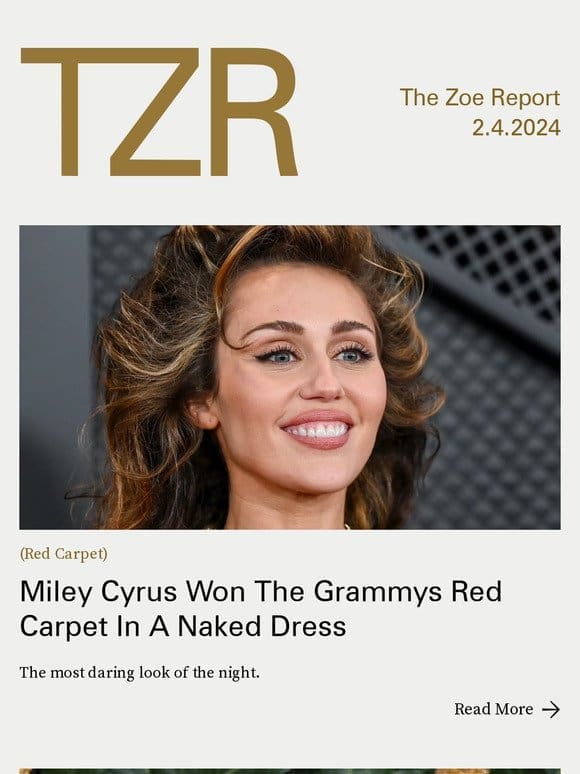 Miley Cyrus Won The Grammys Red Carpet In A Naked Dress