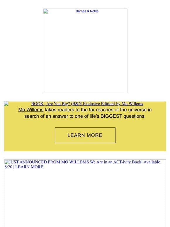 Mo Willems shares an announcement & answers one of life’s BIGGEST questions