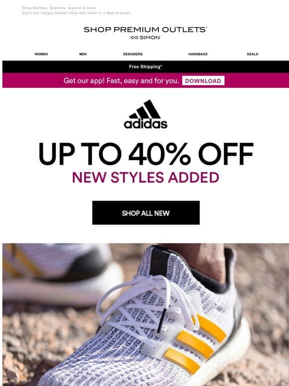 NEW adidas up to 40% Off