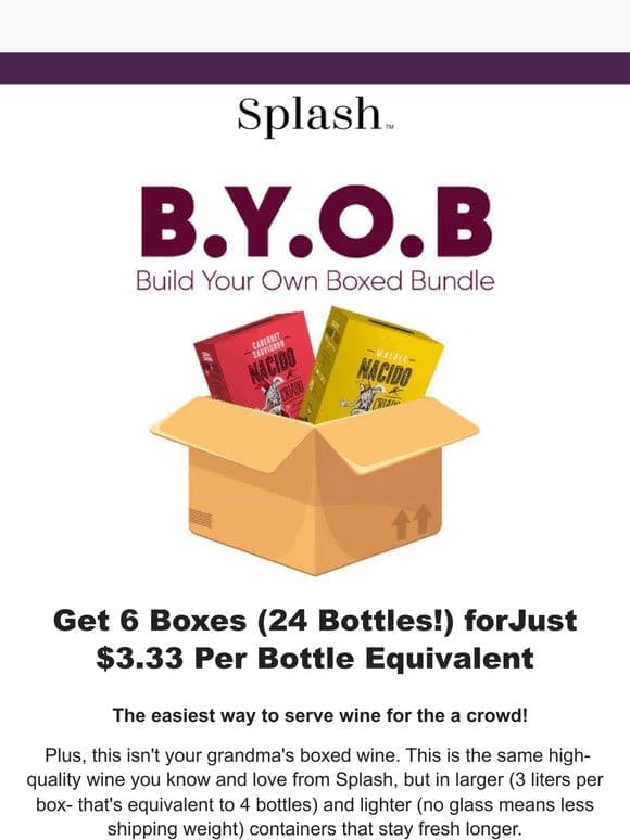 NEW， LOWER PRICE: $3.33 Per 750 ML When You Build Your Own Boxed Wine Bundle!