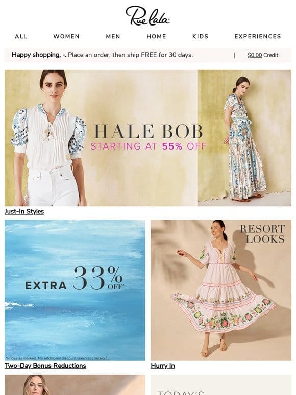 New Hale Bob Starting at 55% Off • Extra 33% Off for Two Days