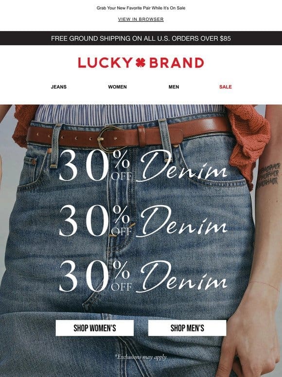 New Season， New Denim: Now 30% Off